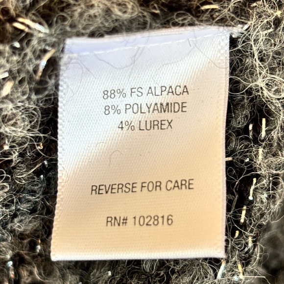 Garnet Hill Dark Gray Shimmering Alpaca Blend Full Zip Sweater Jacket Size‎ M - Picture 9 of 13